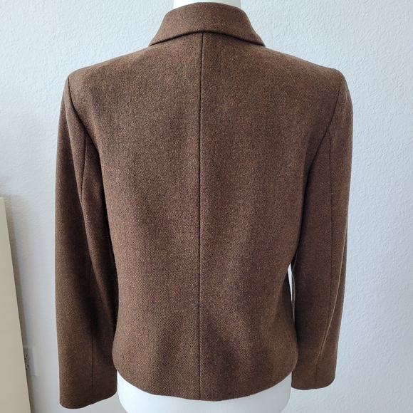 EUC Lands' End Brown Wool Jacket, size 6 - Picture 2 of 8